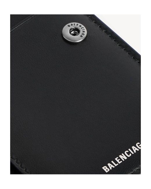 Balenciaga Black Superbusy Vertical Bifold Wallet for men