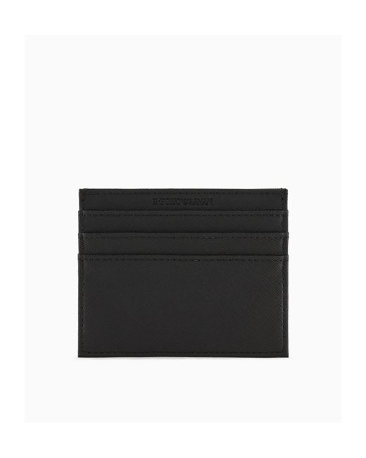 Emporio Armani White Logo-Plaque Leather Wallet Set for men