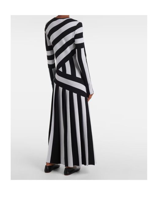 Gabriela Hearst Black Seema Striped Wool Maxi Dress