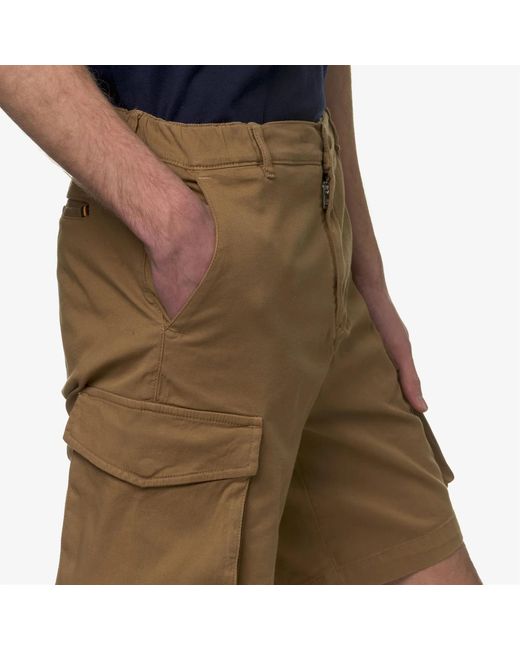 K-Way Green Cargo Pocket Shorts for men