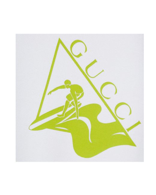 Gucci White Printed Cotton Jersey Sweatshirt for men
