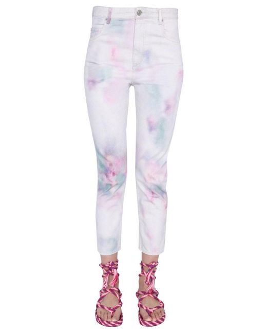 Isabel Marant White Isabel Marant Étoile Tie-Dye Effect Jeans