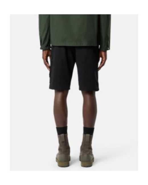 Stone Island Black Logo Patch Drawstring Shorts for men