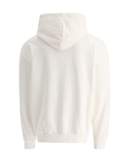 Céline White Loose Wave Hoodie for men