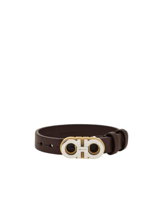 Ferragamo White Ferragamo Double Gancini Bracelet for men