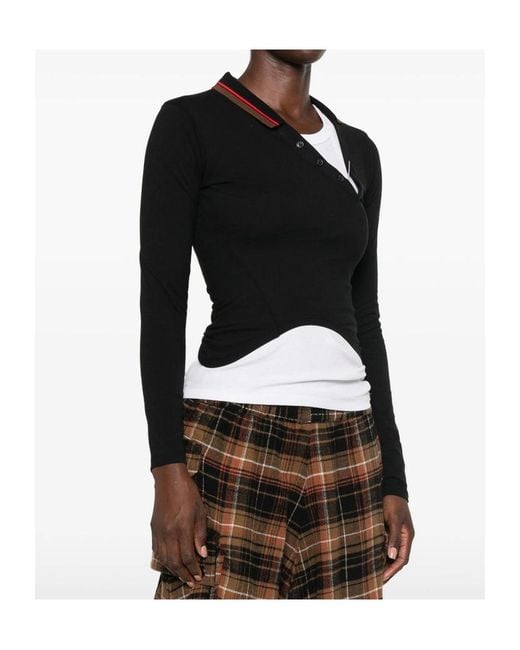 Vivienne Westwood Black Long-Sleeve Polo Shirt