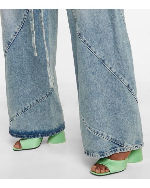 The Attico Green Luz Satin High-Heeled Sandals