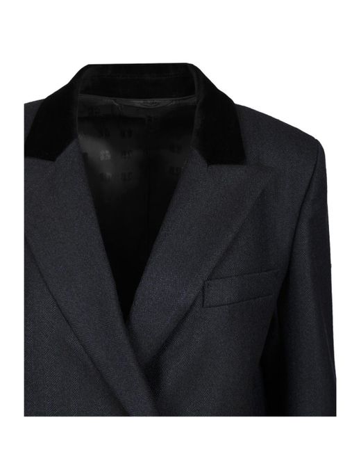 Blazé Milano Black Resolute Everyday Velvet-Collared Double-Breasted Blazer