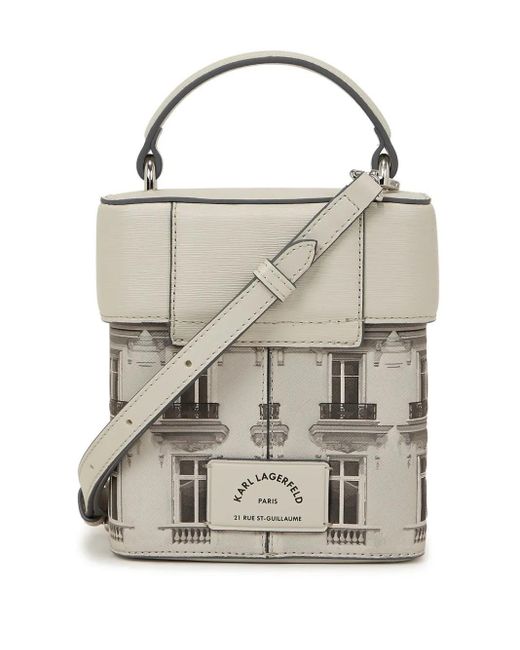 Karl Lagerfeld Gray Rue St-Guillaume Maison Crossbody Bag