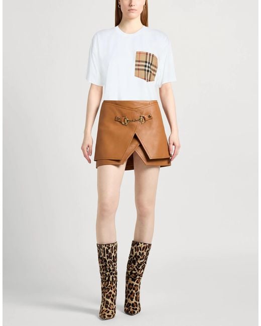 Burberry White Solid Color T-Shirt