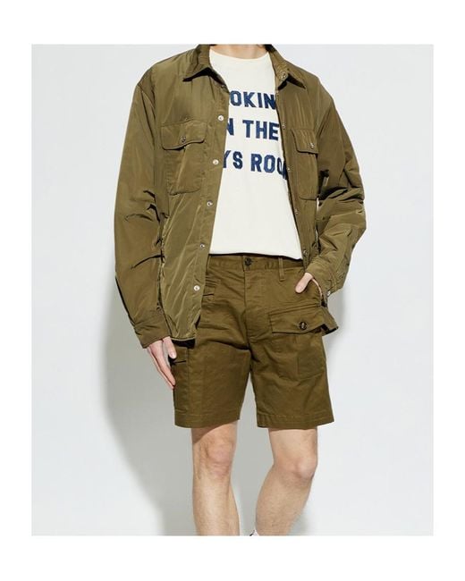 DSquared² Green Quilted Utility Jacket for men