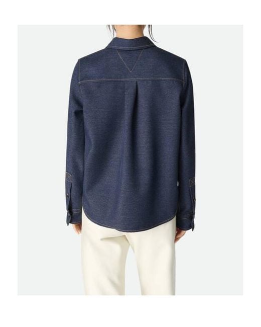 Bottega Veneta Blue Long Sleeved Regular Fit Denim Shirt