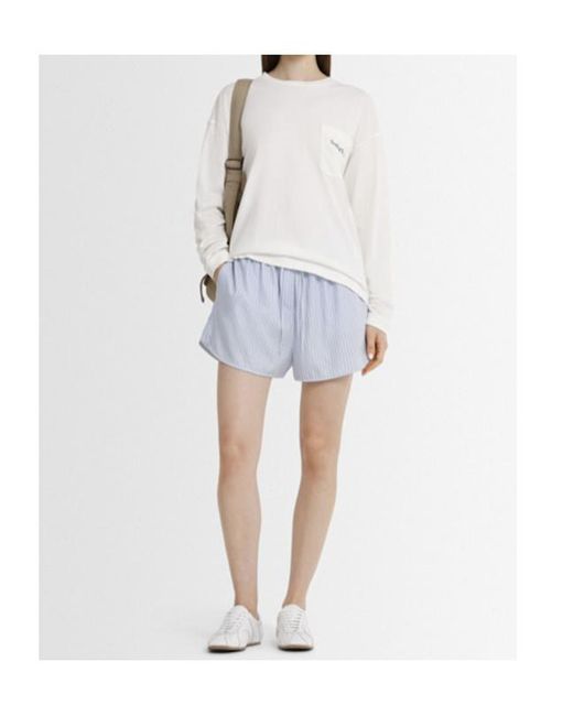 FRAME White Long-Sleeved Pure Cotton T-Shirt
