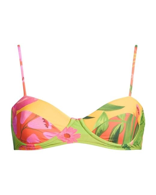 Farm Rio Yellow Floral Bikini Top