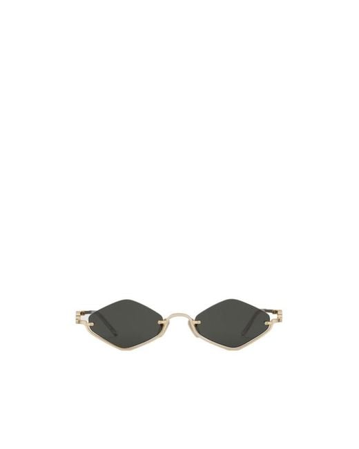 Gucci White Eyewear Geometric Frame Sunglasses