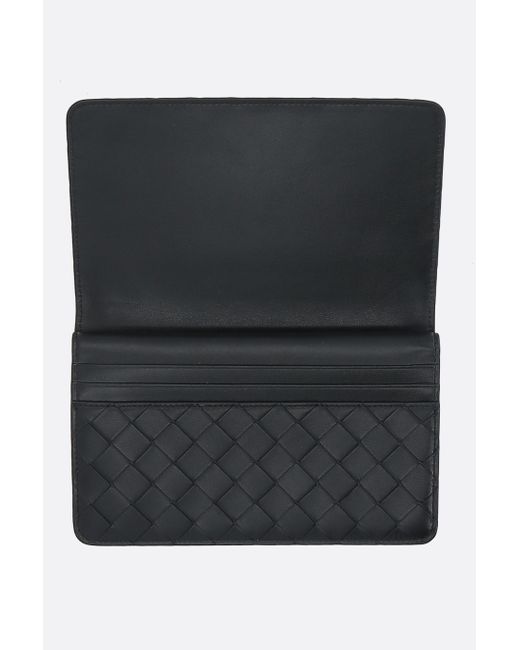 Bottega Veneta Black Woven Open-Fold Pouch
