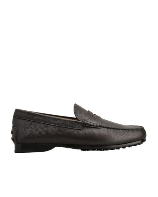 Tod's Black Gommino Almond Toe Loafers for men