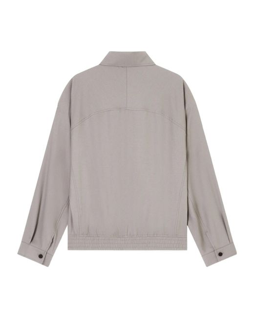 Emporio Armani Gray Zip-Up Long-Sleeved Jacket for men