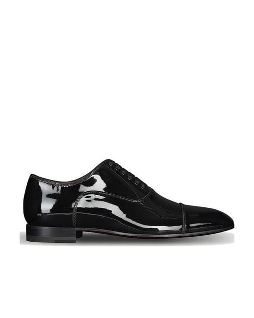 Christian Louboutin Black Greggo Lace-Up Oxford Shoes for men