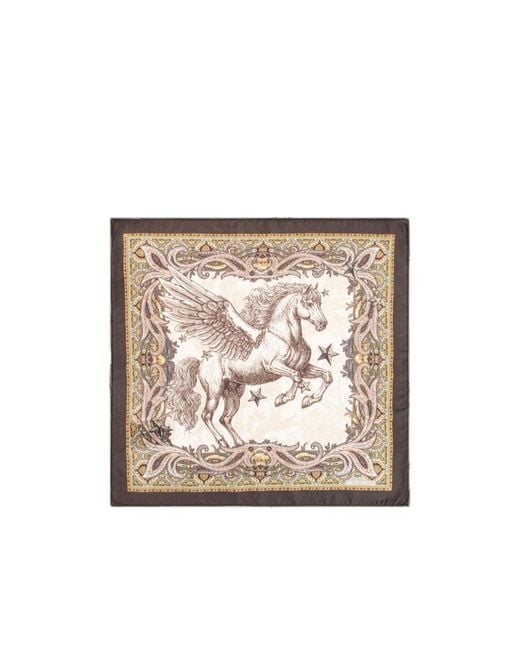 Etro Natural Patterned Pocket Square for men