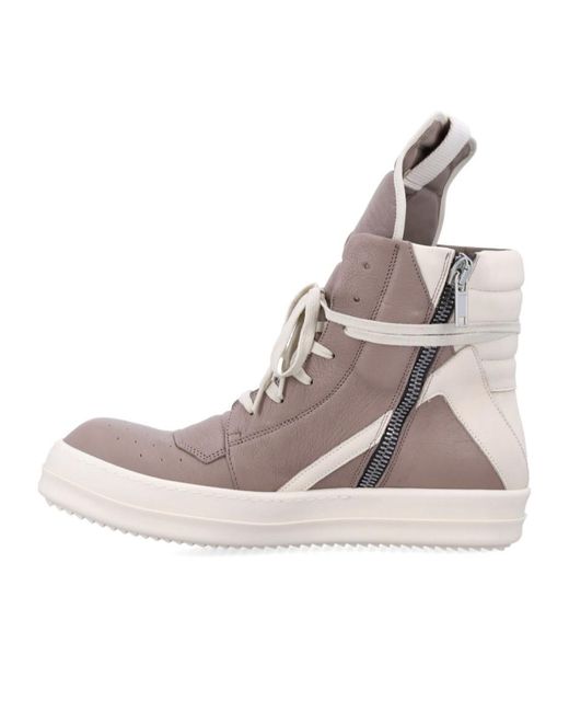 Rick Owens Natural Geobaskets High-Top Casual Shoes for men