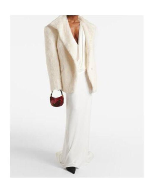 Magda Butrym White Alpaca-Blend Jacket