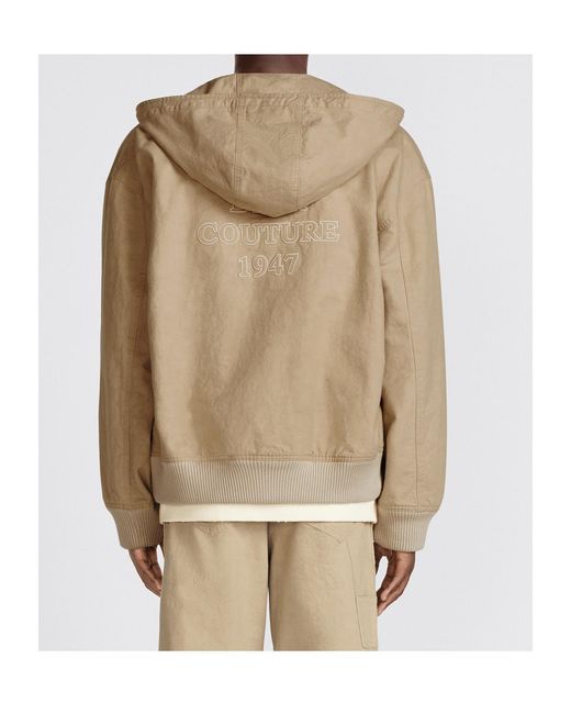 Dior Natural Homme Logo Embroidered Zip-Up Hoodie for men