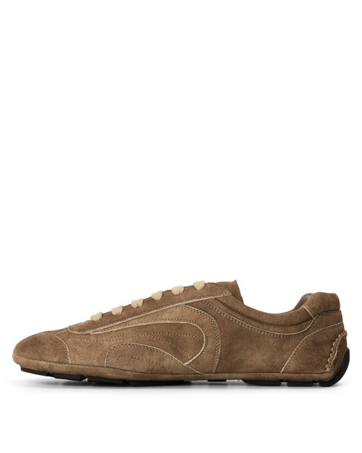 Prada Brown Suede Low Top Trainers for men