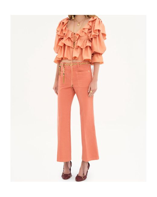 Chloé Pink Cropped Bootcut Trousers