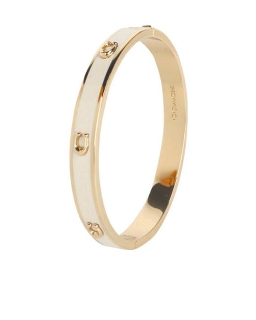 COACH White Hinged Bracelet