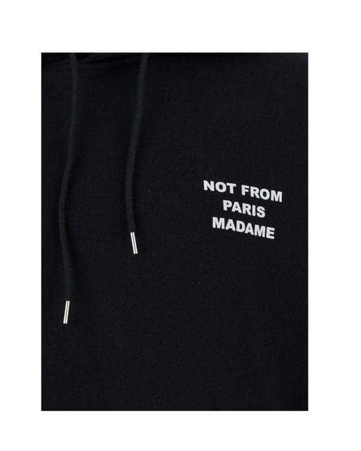 Drole de Monsieur Blue Drôle De Monsieur Slogan-Printed Drawstring Hoodie for men