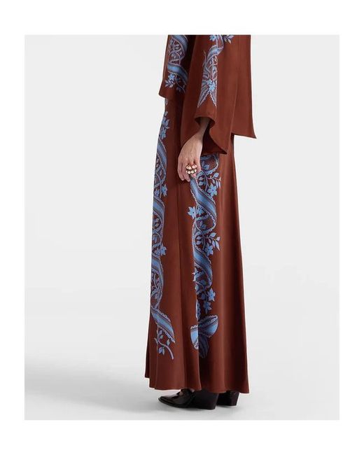 LaDoubleJ Red Mix-Print Midi Skirt