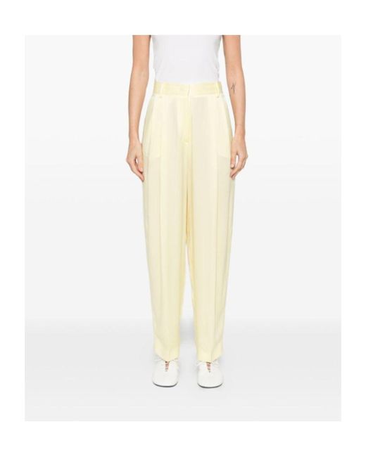 Fabiana Filippi White Pleated Tapered Trousers