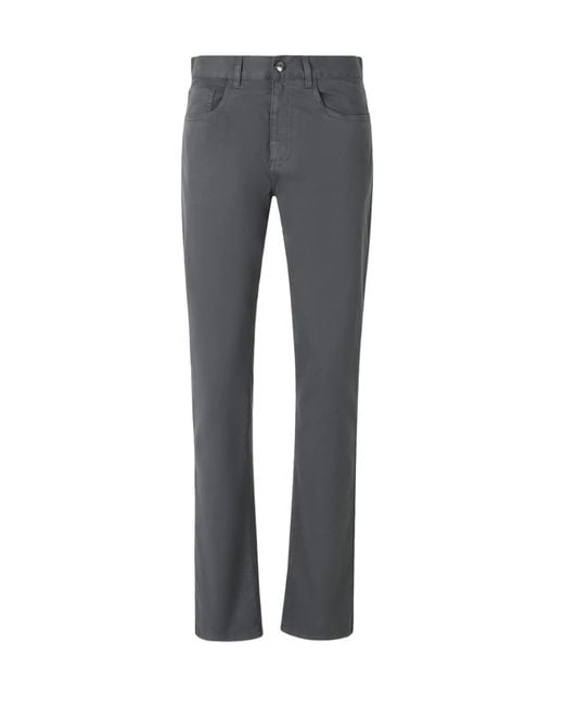 Canali Gray Mid Rise Straight Leg Jeans for men