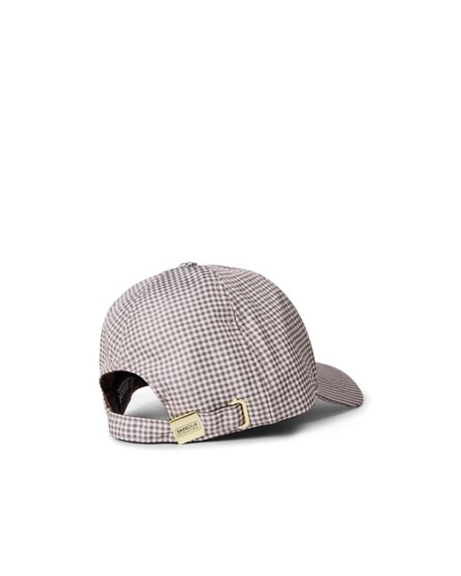 Barbour Gray Check Baseball Cap