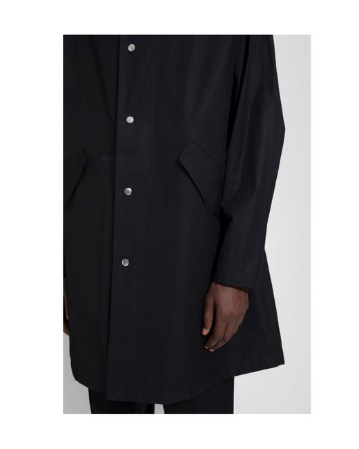 Jil Sander Black Logo Printed Drawstring Hooded Parka for men