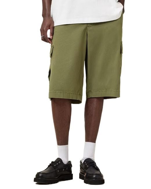 AllSaints Green Logo Patch Shorts for men