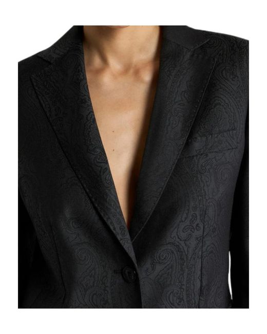 Etro Black Single-Breasted Jacket