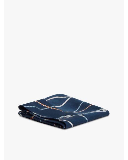 Tommy Hilfiger Blue Rope Print Pure Silk Scarf