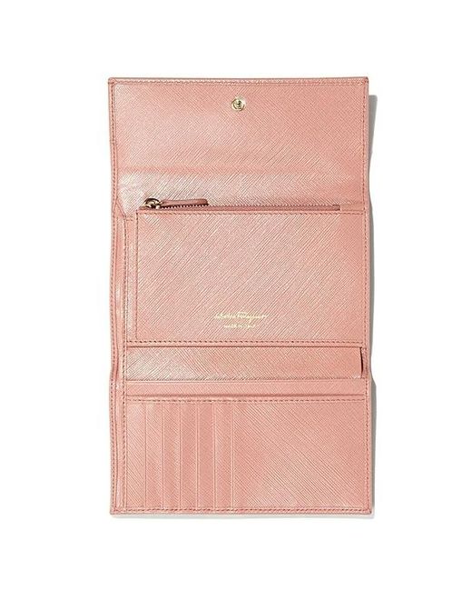 Ferragamo Pink Logo Details Wallet