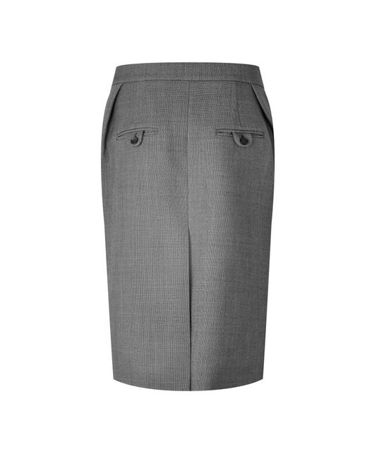 Magda Butrym Gray Fine Check High-Waisted Knee-Length Pencil Skirt