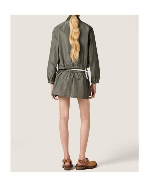 Miu Miu Green Technical Fabric Miniskirt