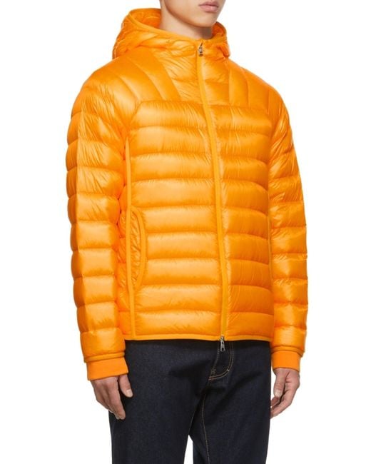 Moncler Orange Hooded Padded Down Jacket for men