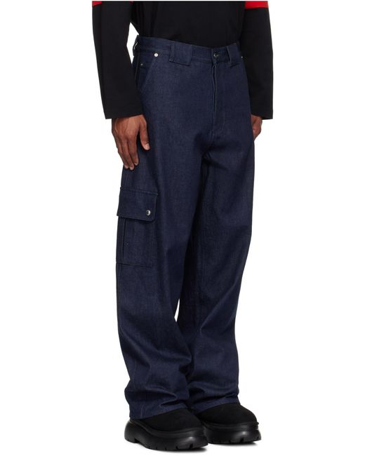 Off-White c/o Virgil Abloh Blue Script Cargo Jeans for men
