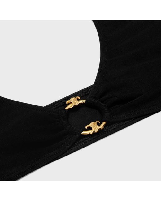 Céline Black Triomphe Triangle Top