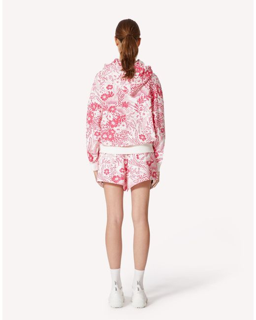 RED Valentino Pink Floral Drawstring Shorts