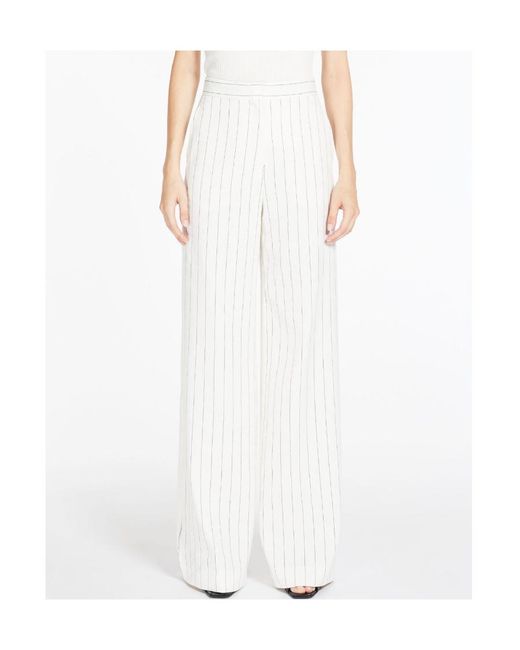 Max Mara White High-Waisted Wide-Leg Trousers
