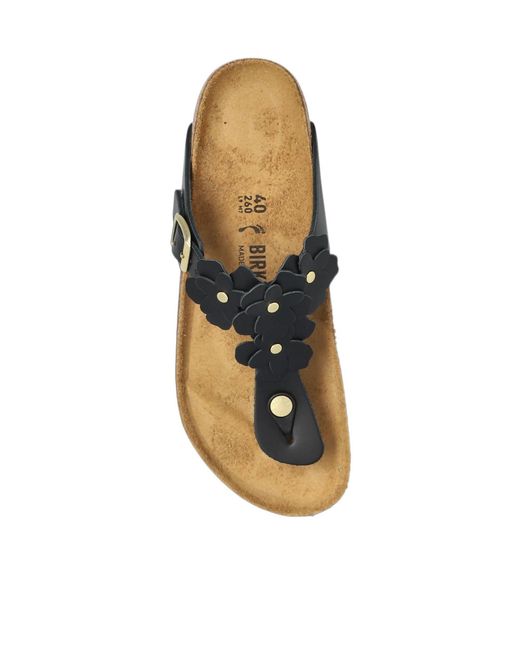 Birkenstock Brown Gizeh Flowers Toe-Post Sandals