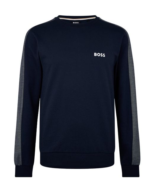 Boss Blue Casual Crew Neck Sweatshirt for men