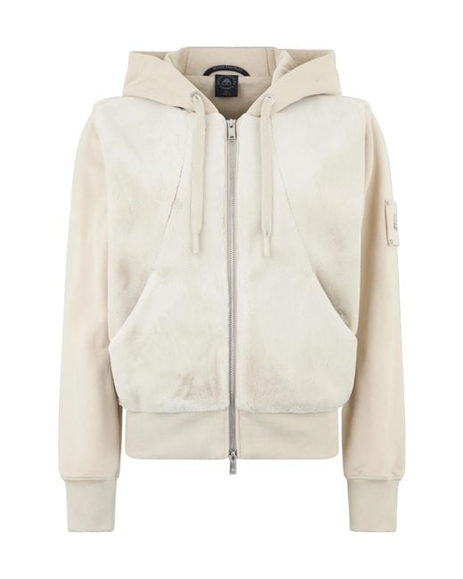 Moose Knuckles White Rosylyn Bunny Hoodie